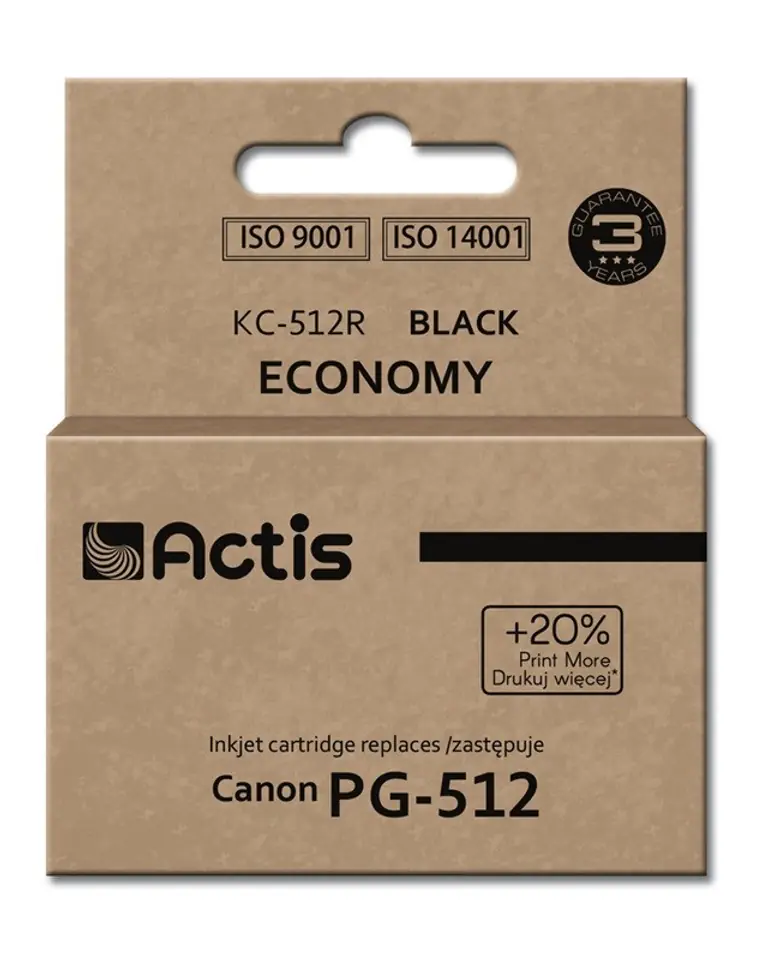 ⁨Actis KC-512R Tusz (zamiennik Canon PG-512; Standard; 15 ml; czarny)⁩ w sklepie Wasserman.eu