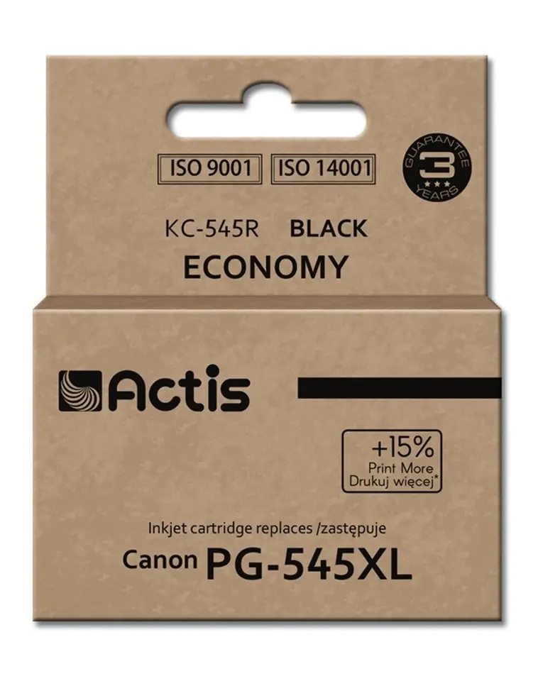⁨Actis KC-545R ink (replacement for Canon PG-545XL; Standard; 15 ml; black)⁩ at Wasserman.eu