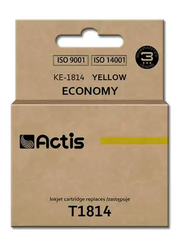 ⁨Actis KE-1814 Tusz (zamiennik Epson T1814; Standard; 15 ml; żółty)⁩ w sklepie Wasserman.eu