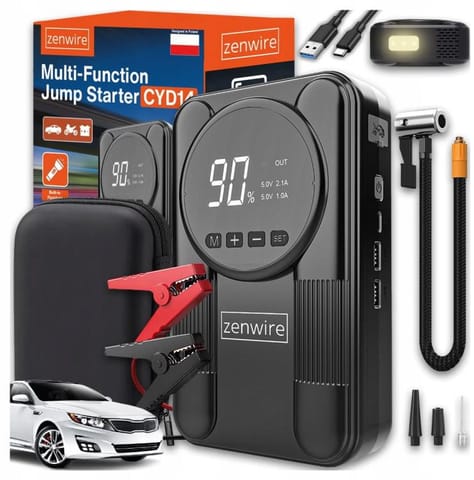 ⁨Booster Powerbank Jump Starter Kompresor Samochodowy Zenwire CYD14⁩ w sklepie Wasserman.eu