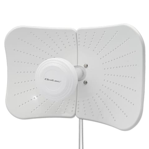 ⁨Qoltec Antena paraboliczna 4G 5G LTE | 2x19dBi | kierunkowa | zewnętrzna | 1710–2700 MHz | 3300–4200 MHz | N Female | wodoodporna | 5m⁩ w sklepie Wasserman.eu