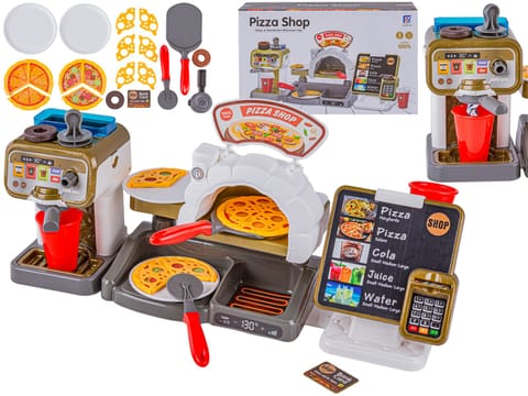 ⁨Zestaw do Pieczenia Pizzy Edukacyjna Zabawka Sklep Pizzeria Pizza Ekspres Do Kawy Kasa Fiskalna⁩ w sklepie Wasserman.eu