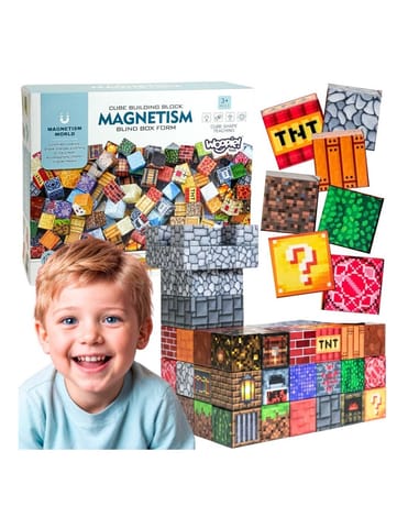 ⁨WOOPIE Klocki Magnetyczne Konstrukcyjne Sześciany 3D Zestaw Edukacyjny 63 el.⁩ w sklepie Wasserman.eu