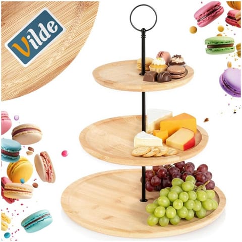 ⁨PATERA BAMBUSOWA 3 PIĘTROWA NA CIASTA PRZEKĄSKI 139453⁩ w sklepie Wasserman.eu