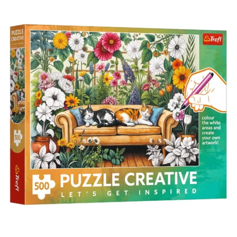 ⁨Puzzle - 500 -Puzzle Creative - Kocia oranżeria - Trefl 37562⁩ w sklepie Wasserman.eu