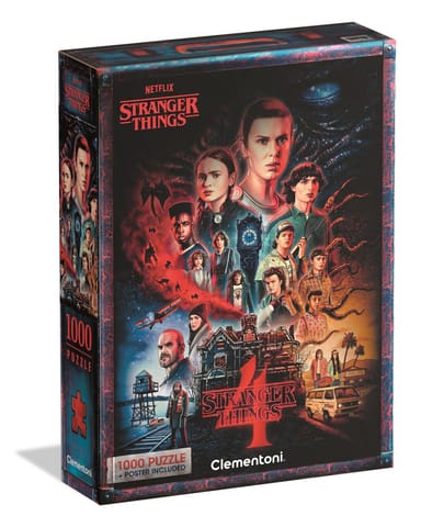 ⁨Puzzle 1000 NETFLIX STRANGER THINGS 4 Plakat Clementoni 39980⁩ w sklepie Wasserman.eu