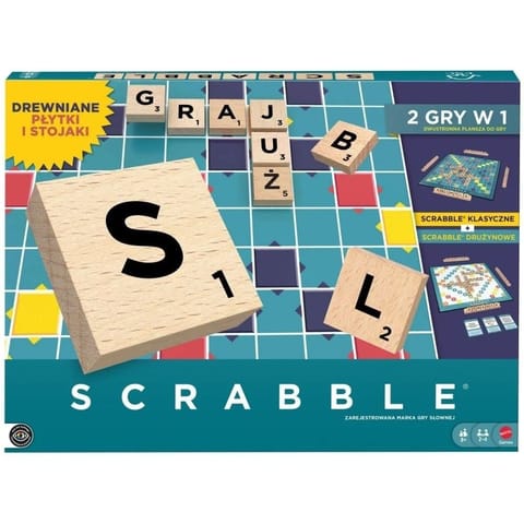 ⁨Scrabble Drewniane płytki i stojaki Rodzinna gra⁩ w sklepie Wasserman.eu