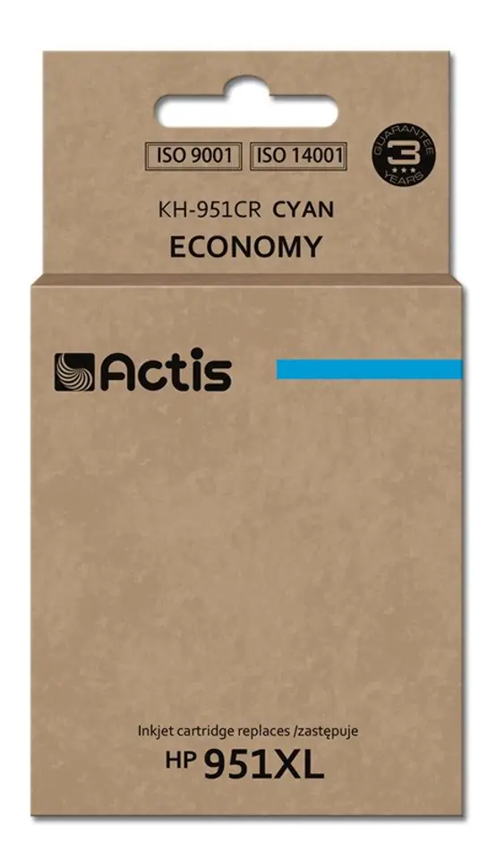 ⁨Actis KH-951CR ink (replacement for HP 951XL CN046AE; Standard; 25 ml; cyan)⁩ at Wasserman.eu