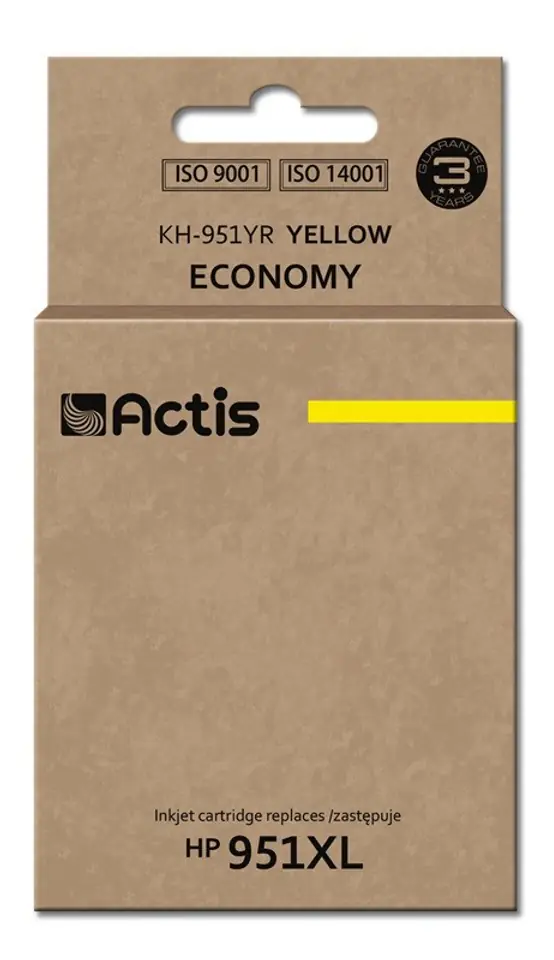 ⁨Actis KH-951YR ink (replacement for HP 951XL CN048AE; Standard; 25 ml; yellow)⁩ at Wasserman.eu