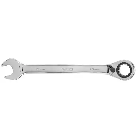 ⁨Combination spanner with ratchet and 15 mm switch⁩ at Wasserman.eu