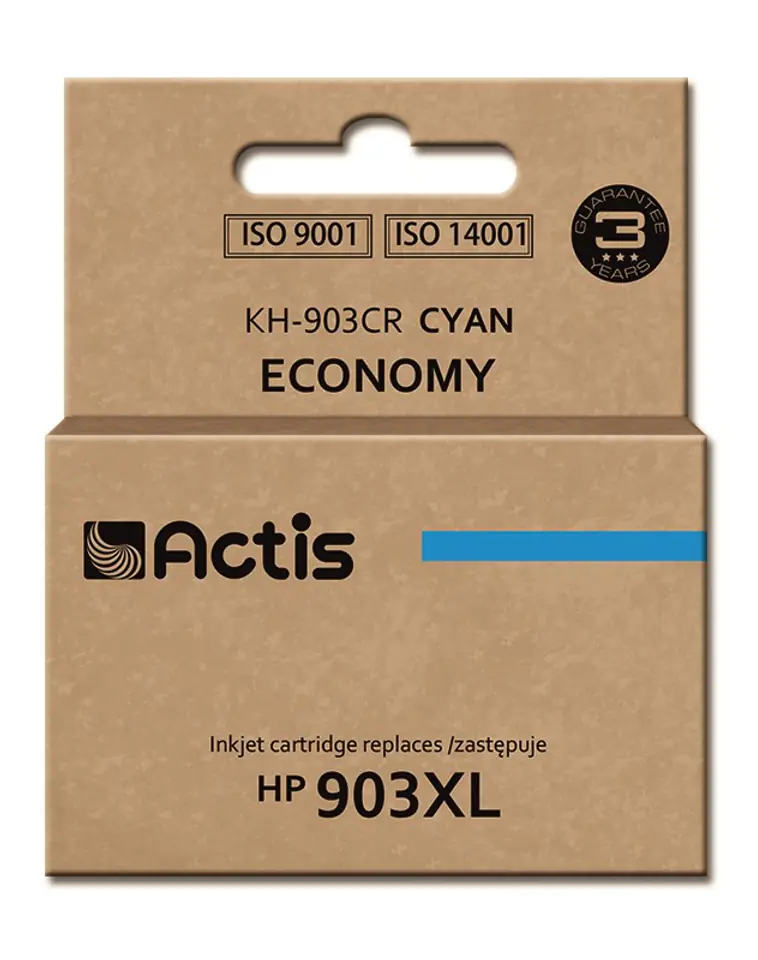 ⁨Actis KH-903CR ink (replacement for HP 903XL T6M03AE; Standard; 12 ml; cyan) - New Chip⁩ at Wasserman.eu
