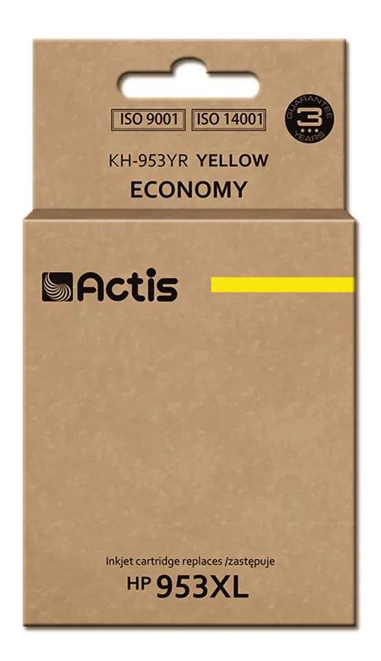 ⁨Actis KH-953YR ink (replacement for HP 953XL F6U18AE; Premium; 25 ml; yellow)⁩ at Wasserman.eu