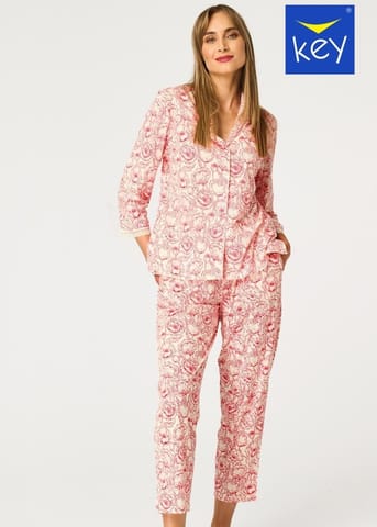 ⁨PIŻAMA KEY LNS-566 A26 (kolor ecri, rozmiar M)⁩ w sklepie Wasserman.eu