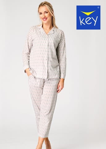 ⁨PIŻAMA KEY LNS-879 A26 (kolor beż, rozmiar S)⁩ w sklepie Wasserman.eu