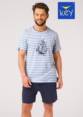 ⁨PIŻAMA KEY MNS-311 A26 (kolor niebieski, rozmiar XXL)⁩ w sklepie Wasserman.eu