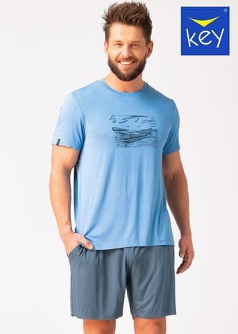 ⁨PIŻAMA KEY MNS-737 A26 (kolor niebieski, rozmiar M)⁩ w sklepie Wasserman.eu