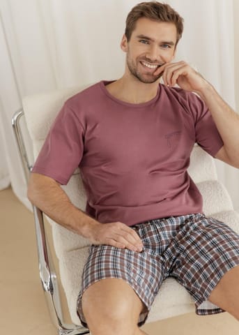 ⁨PIŻAMA TARO 3602 NICO SS26 (kolor Bordowy, rozmiar XL)⁩ w sklepie Wasserman.eu