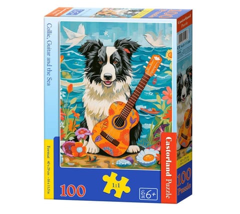 ⁨Puzzle 100 B-111268 Collie, Guitar and the Sea⁩ w sklepie Wasserman.eu