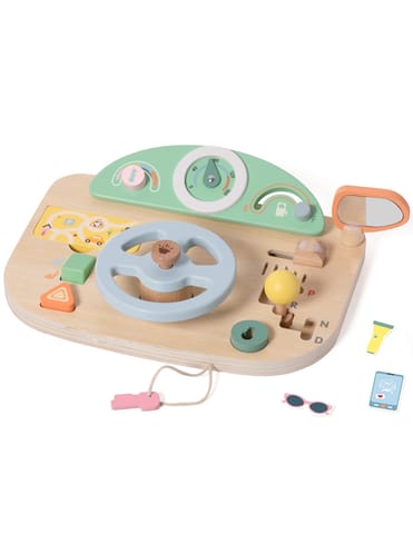 ⁨CLASSIC WORLD Drewniana Tablica Manipulacyjna Wielofunkcyjna Kierownica Motoryczna⁩ w sklepie Wasserman.eu