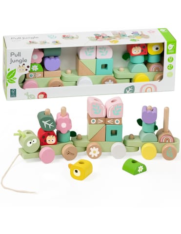 ⁨CLASSIC WORLD Montessori Kolejka Gąsienica Drewniana Układanka⁩ w sklepie Wasserman.eu