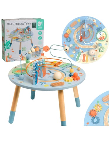 ⁨CLASSIC WORLD Drewniany Stolik Aktywności "Morskie Życie" Muzyczno Edukacyjny⁩ w sklepie Wasserman.eu