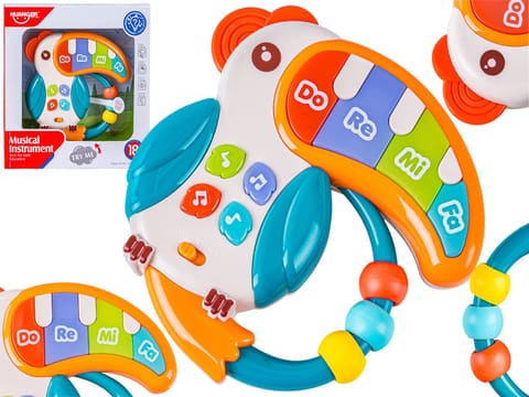⁨Edukacyjna Zabawka Muzyczna Tukan Pianinko Grzechotka Melodie Dźwięki⁩ w sklepie Wasserman.eu