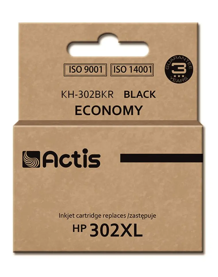 ⁨Actis KH-302BKR Tusz (zamiennik HP 302XL F6U68AE; Premium; 15 ml; czarny)⁩ w sklepie Wasserman.eu