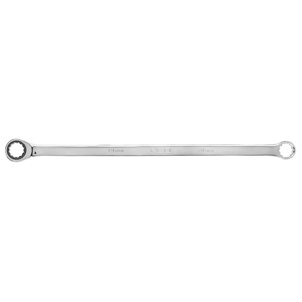 ⁨Double-sided ring wrench with ratchet, long 19 mm⁩ at Wasserman.eu