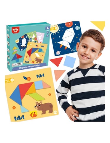 ⁨TOOKY TOY Puzzle Tangram Układanka dla Dzieci Nauka Kształtów Figury Kształty 18el.⁩ w sklepie Wasserman.eu