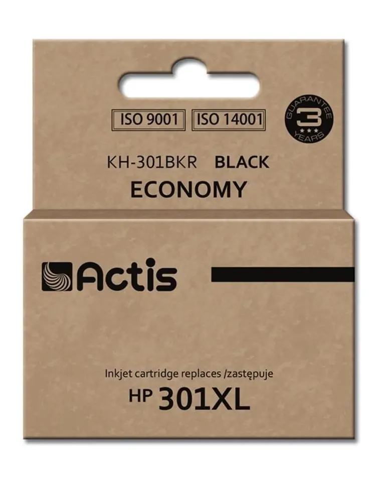 ⁨Actis KH-301BKR ink (replacement for HP 301XL CH563EE; Standard; 20 ml; black)⁩ at Wasserman.eu