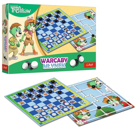 ⁨Gra planszowa Warcaby i Młynek Rodzina Treflików Trefl 02658⁩ w sklepie Wasserman.eu