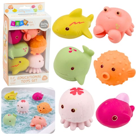 ⁨Zestaw Gumowe Zwierzątka Morskie Edukacyjne Do Kąpieli Zabawy 6 szt.⁩ w sklepie Wasserman.eu