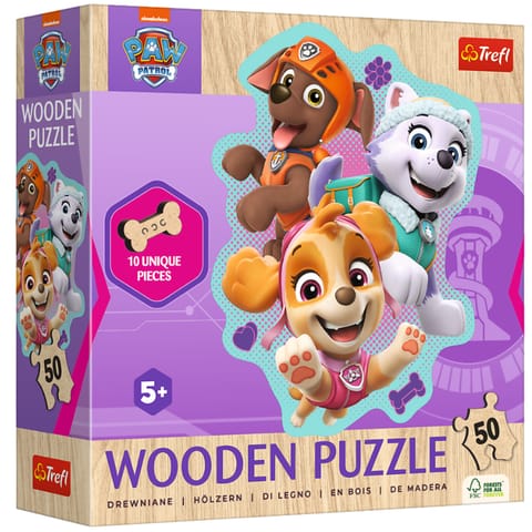 ⁨Puzzle - 50 - Drewniane - Wesoła gromadka piesków - Psi Patrol - Trefl  20258⁩ w sklepie Wasserman.eu