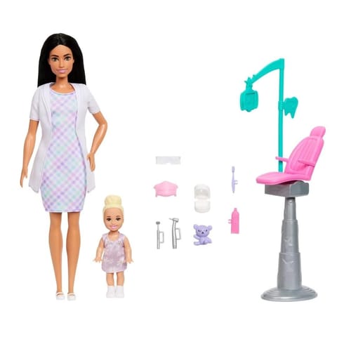 ⁨Barbie Dentystka Zestaw 2 (Lalka brunetka)⁩ w sklepie Wasserman.eu