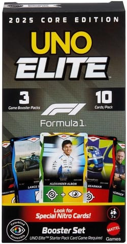 ⁨UNO Elite Formuła 1 Edycja podstawowa Booster Pack⁩ w sklepie Wasserman.eu
