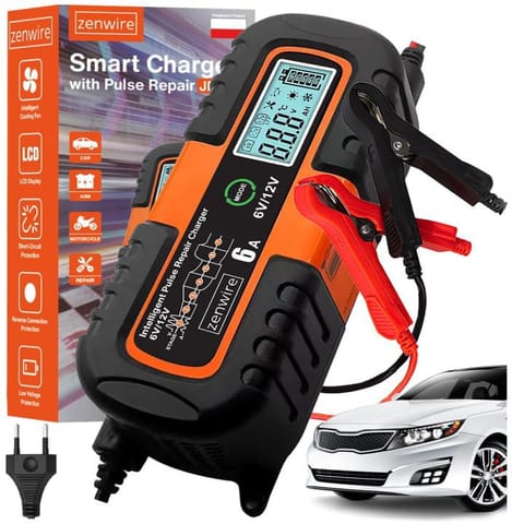 ⁨Ładowarka Prostownik Akumulatorowy Samochodowy z Funkcją Naprawy AGM 6V 12V Zenwire JMD-6S⁩ w sklepie Wasserman.eu