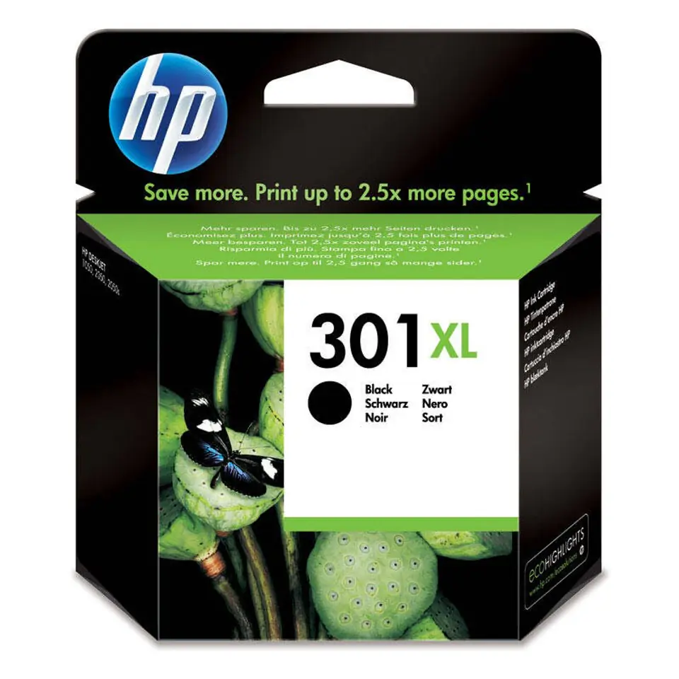 ⁨Tusz HP czarny HP 301XL, HP301XL=CH563EE, 480 str.,8 ml⁩ w sklepie Wasserman.eu