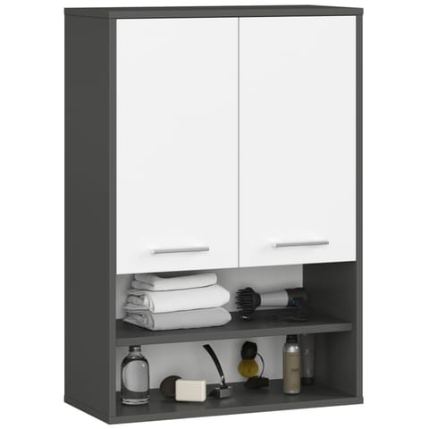 ⁨SZAFKA WISZĄCA FIN H934 W64 2D 1P GRAFIT SZARY/BIAŁA⁩ w sklepie Wasserman.eu