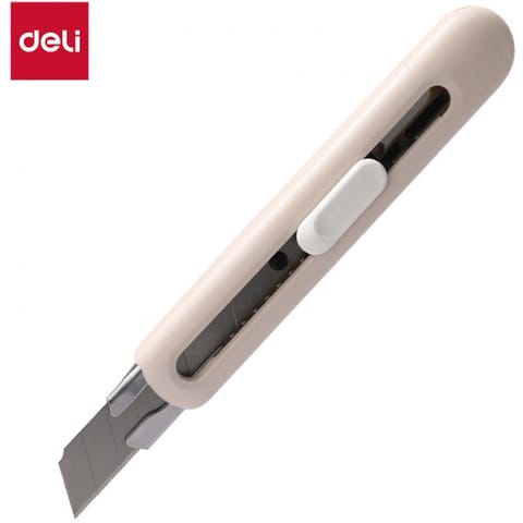 ⁨Nożyk biurowy Linfini ostrze łamane 18mm biały EM530W DELI⁩ w sklepie Wasserman.eu