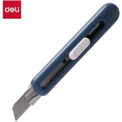 ⁨Nożyk biurowy Linfini ostrze łamane 18mm niebieski EM530B DELI⁩ w sklepie Wasserman.eu