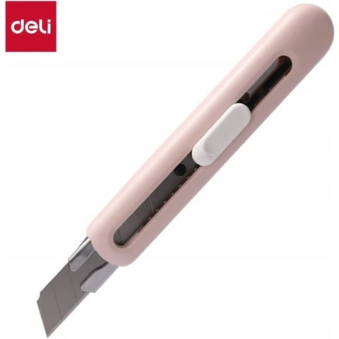 ⁨Nożyk biurowy Linfini ostrze łamane 18mm różowy EM530P DELI⁩ w sklepie Wasserman.eu