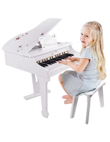 ⁨CLASSIC WORLD Duże Pianino Fortepian dla Dzieci z Krzesełkiem i Książeczką do Nauki⁩ w sklepie Wasserman.eu