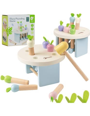 ⁨CLASSIC WORLD Drewniana Zabawka Uderz Marchewkę z Młotkiem 8 el.⁩ w sklepie Wasserman.eu