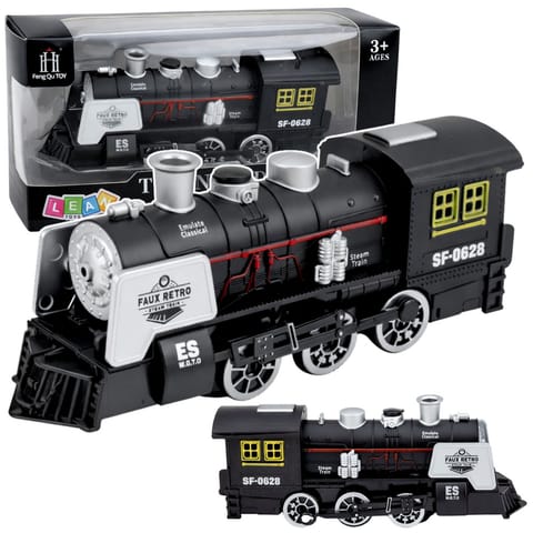 ⁨Klasyczna Lokomotywa Czujnik Przeszkód Dym Światła Dźwięki Czarna⁩ w sklepie Wasserman.eu
