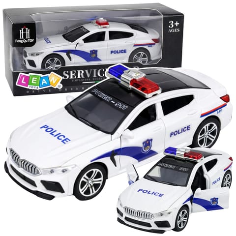 ⁨Auto Policyjne Radiowóz Otwierane Drzwi Napęd Światła Dźwięki Biały⁩ w sklepie Wasserman.eu