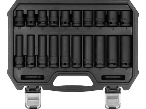 ⁨ZESTAW NASADEK UDAROWYCH KRÓTKIE+DŁUGIE 1/2' 10-19MM, 20SZT.⁩ w sklepie Wasserman.eu