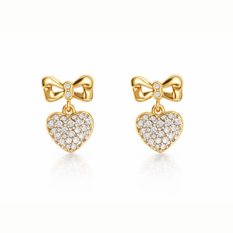 ⁨Heart earrings with bows (P6553AU)⁩ at Wasserman.eu