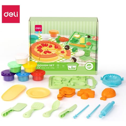 ⁨Ciastolina 6 kolorów - zestaw Pizza EH725 DELI⁩ w sklepie Wasserman.eu