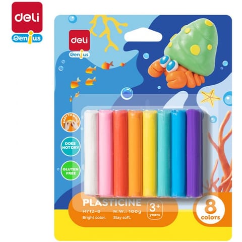 ⁨Plastelina 8 kolorów intensywne EH712-8 DELI⁩ w sklepie Wasserman.eu