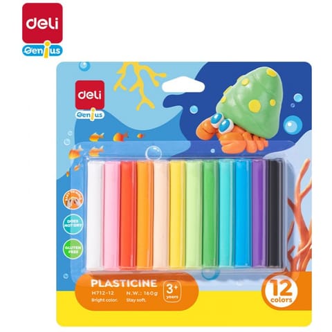 ⁨Plastelina 12 kolorów intensywne EH712-12 DELI⁩ w sklepie Wasserman.eu
